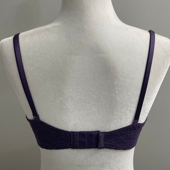 Victoria's Secret Multi Way Push Up Bra Size 34 C Purple Floral Lace - Picture 2 of 6